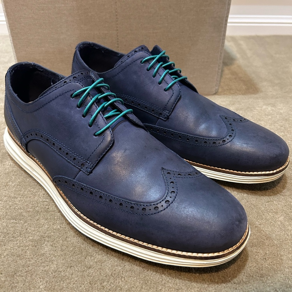 Cole Haan Grand OS Navy Wingtip Oxfords Size 13 M